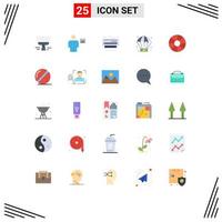 conjunto de 25 iconos de interfaz de usuario modernos signos de símbolos para el proceso de cartas de productos de viaje elementos de diseño de vectores editables de verano