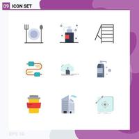 Flat Color Pack of 9 Universal Symbols of computing save tools upload capacitors Editable Vector Design Elements