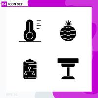 Solid Icon set Pack of 4 Glyph Icons isolated on White Background for Web Print and Mobile Creative Black Icon vector background