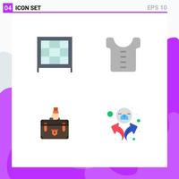 4 Thematic Vector Flat Icons and Editable Symbols of bookcase case baby suitcase marketing Editable Vector Design Elements