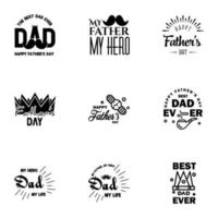 Love You Papa Card Design for Happy Fathers Day Typography Collection 9 Black Design Editable Vector Design Elements