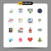 Group of 16 Modern Flat Colors Set for sew clothing data button sent Editable Pack of Creative Vector Design Elements