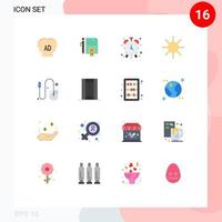 16 Universal Flat Colors Set for Web and Mobile Applications hardware ray page logo timepiece Editable Pack of Creative Vector Design Elements