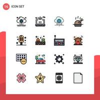 Universal Icon Symbols Group of 16 Modern Flat Color Filled Lines of carnival food configuration turkey cloud Editable Creative Vector Design Elements