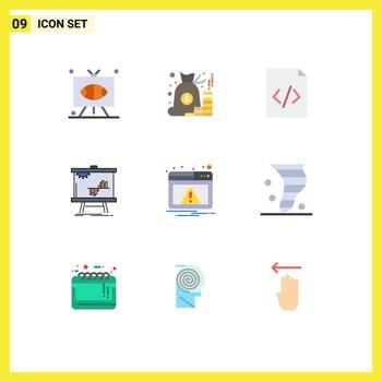 9 Creative Icons Modern Signs and Symbols of stats data money chart html Editable Vector Design Elements