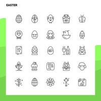 conjunto de iconos de línea de pascua conjunto 25 iconos diseño de estilo minimalista vectorial conjunto de iconos negros paquete de pictogramas lineales vector