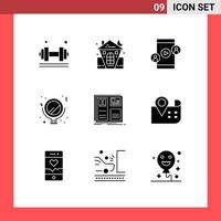 Universal Icon Symbols Group of 9 Modern Solid Glyphs of design makeup holiday beauty technology Editable Vector Design Elements