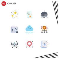 9 Creative Icons Modern Signs and Symbols of technology automation marketing app space Editable Vector Design Elements