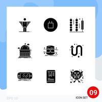 paquete de iconos de vector de stock de 9 signos y símbolos de línea para educación universitaria bebidas palo escolar elementos de diseño de vector editables