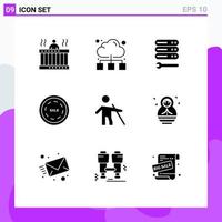 Modern Set of 9 Solid Glyphs and symbols such as blind shop internet sale web Editable Vector Design Elements