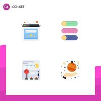 4 concepto de icono plano para sitios web móviles y aplicaciones navegador configuración divertida en elementos de diseño vectorial editables fuera de bola vector