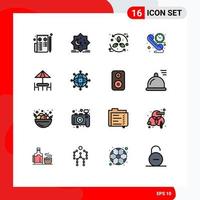 Set of 16 Modern UI Icons Symbols Signs for time communication new call leaf Editable Creative Vector Design Elements