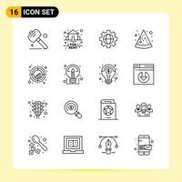 16 Creative Icons for Modern website design and responsive mobile apps 16 Outline Symbols Signs on White Background 16 Icon Pack Creative Black Icon vector background