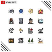 Set of 16 Modern UI Icons Symbols Signs for store building labour succulent plant aloe vera Editable Creative Vector Design Elements