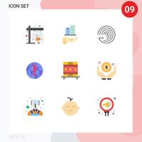 9 Thematic Vector Flat Colors and Editable Symbols of education world forecasting browser globe Editable Vector Design Elements