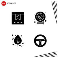 Collection of 4 Vector Icons in solid style Pixle Perfect Glyph Symbols for Web and Mobile Solid Icon Signs on White Background 4 Icons Creative Black Icon vector background