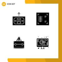 Set of Modern UI Icons Symbols Signs for cash bag chest money seo Editable Vector Design Elements
