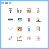16 Universal Flat Colors Set for Web and Mobile Applications back rain interior clothing website Editable Pack of Creative Vector Design Elements
