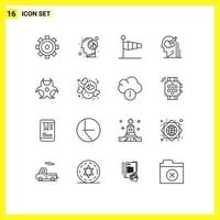 16 Outline concept for Websites Mobile and Apps education idea blow user mind Editable Vector Design Elements