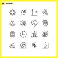 16 Outline concept for Websites Mobile and Apps education idea blow user mind Editable Vector Design Elements