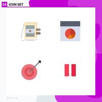 Flat Icon Pack of 4 Universal Symbols of pos ui system design collection Editable Vector Design Elements