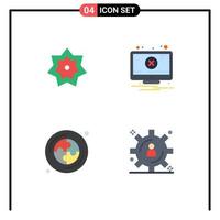Modern Set of 4 Flat Icons Pictograph of holy cd month error puzzle Editable Vector Design Elements