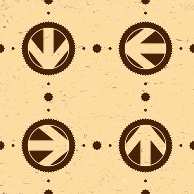 Seamless pattern with vintage arrows on grungy paper