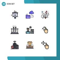 9 Creative Icons Modern Signs and Symbols of find job tube file test mail Editable Vector Design Elements