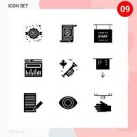 9 Universal Solid Glyphs Set for Web and Mobile Applications speaker web file data start Editable Vector Design Elements