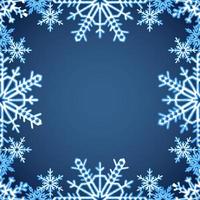 Christmas frame with drawn snowflakes on the edges vector