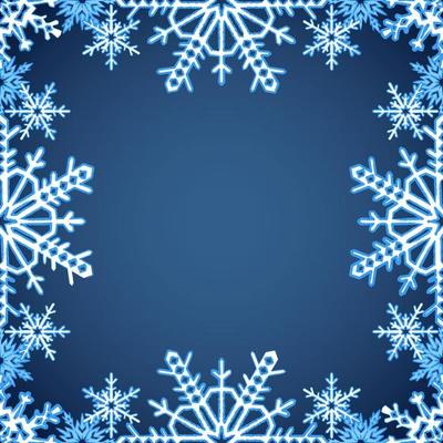 Christmas frame with drawn snowflakes on the edges