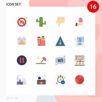 paquete de iconos de vectores de stock de 16 signos y símbolos de línea para el día calendario dedo naturaleza huevo paquete editable de elementos creativos de diseño de vectores