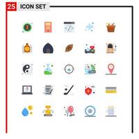 Universal Icon Symbols Group of 25 Modern Flat Colors of grocery fruits bucket interface food bucket next Editable Vector Design Elements