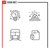 4 General Icons for website design print and mobile apps 4 Outline Symbols Signs Isolated on White Background 4 Icon Pack Creative Black Icon vector background