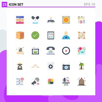 25 colores planos vectoriales temáticos y símbolos editables de seguridad gdpr hill speaker web elementos de diseño vectorial editables vector