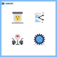 Pack of 4 Modern Flat Icons Signs and Symbols for Web Print Media such as board city skull document gas station Editable Vector Design Elements