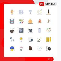 Universal Icon Symbols Group of 25 Modern Flat Colors of brush night cricket equipment drink beer Editable Vector Design Elements