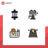 Pictogram Set of 4 Simple Filledline Flat Colors of auto navigation tools hobbies canada Editable Vector Design Elements