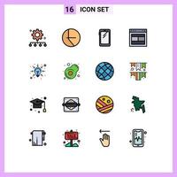 16 iconos creativos signos y símbolos modernos del diseño del teléfono del sitio web elementos de diseño de vectores creativos editables de samsung
