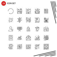 Collection of 25 Vector Icons in Line style Pixle Perfect Outline Symbols for Web and Mobile Line Icon Signs on White Background 25 Icons Creative Black Icon vector background