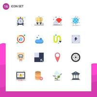 16 Thematic Vector Flat Colors and Editable Symbols of like network business net business Editable Pack of Creative Vector Design Elements