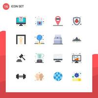 16 User Interface Flat Color Pack of modern Signs and Symbols of bottle internet bug connection scanner Editable Pack of Creative Vector Design Elements