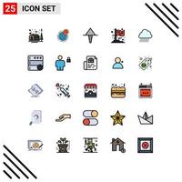 25 iconos creativos signos y símbolos modernos de la fiesta de la lluvia del cielo señalan elementos de diseño vectorial editables de halloween vector