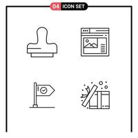 Stock Vector Icon Pack of 4 Line Signs and Symbols for clone achieve internet website flag Editable Vector Design Elements