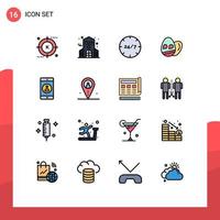 16 Creative Icons Modern Signs and Symbols of mobile holiday all day easter service Editable Creative Vector Design Elements