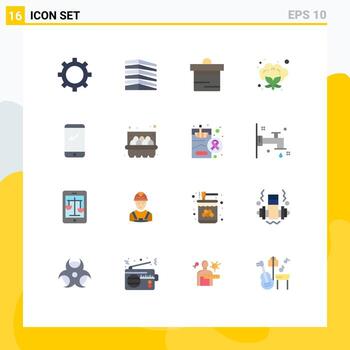 16 Flat Color concept for Websites Mobile and Apps android smart phone dollar phone food Editable Pack of Creative Vector Design Elements