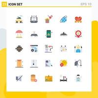 25 Thematic Vector Flat Colors and Editable Symbols of love badge heart badge construction universe orbit Editable Vector Design Elements