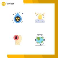 Stock Vector Icon Pack of 4 Line Signs and Symbols for clean arrow pollution garbage human Editable Vector Design Elements