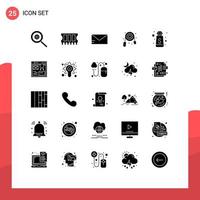 Set of 25 Modern UI Icons Symbols Signs for web sugar bottle school sugar plumbing Editable Vector Design Elements