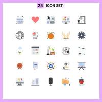 conjunto de 25 iconos de ui modernos símbolos signos para baño desarrollar ruta aplicación de computadora elementos de diseño vectorial editables vector